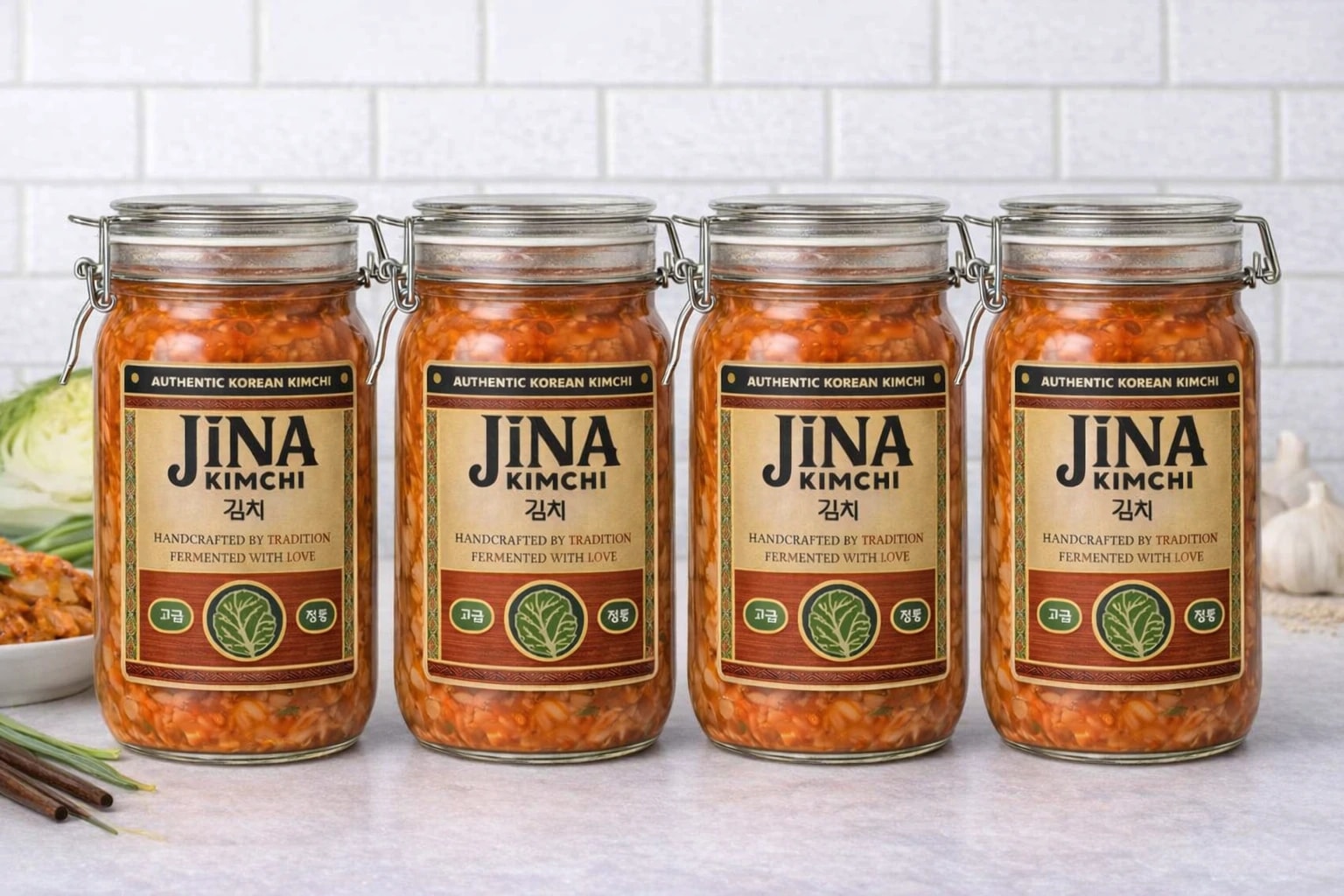 4 jars of jina kimchi